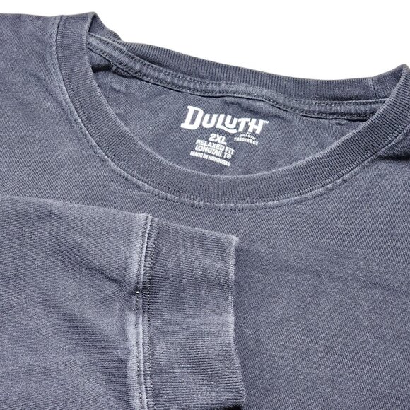 Duluth Trading Co. 2XL Longtail T Relaxed Fit Men Long Sleeve Shirt Cotton Black - Picture 1 of 7